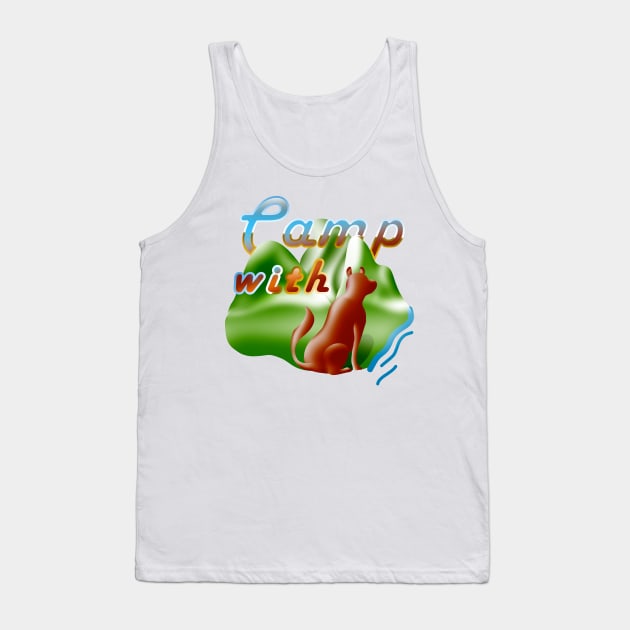 camping and dogs are my therapy, dog camper Tank Top by AdishPr